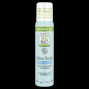 SO’BiO étic Natural Deodorant ECO SPRAY 24h - Organic Aloe Vera (100 ml) - effective for up to 24 hours