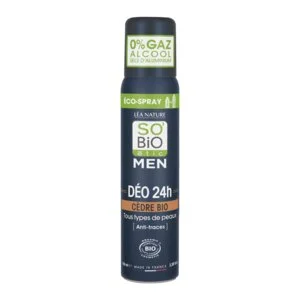 SO’BiO étic Natural Deodorant ECO SPRAY 24h MEN - Organic Cedar (100 ml) - effective for up to 24 hours