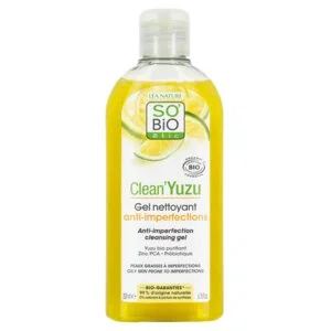 SO’BiO étic Anti-Blemish Cleansing Gel - Clean Yuzu Organic (200 ml) - Ideal for Oily Skin