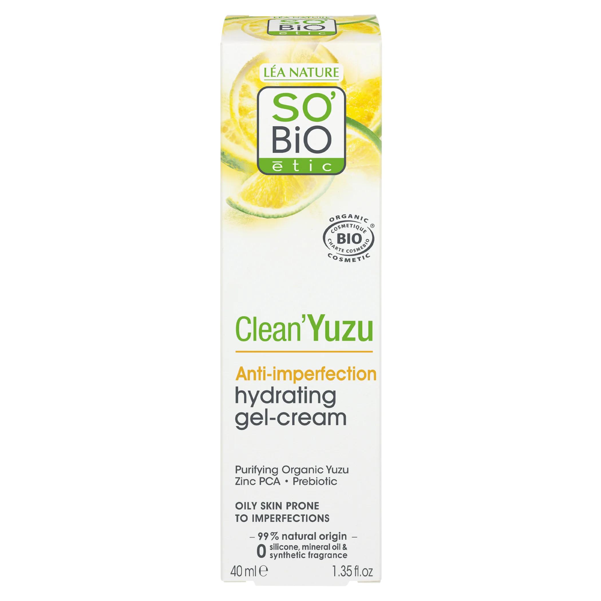 SO’BiO étic Clean Yuzu BIO Hydrating Facial Gel Cream (40 ml) - ideal for oily skin