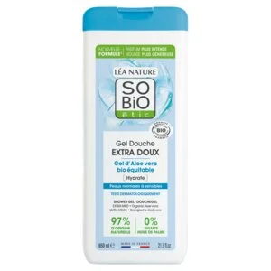 SO’BiO étic EXTRA GENTLE Shower Gel with Organic Aloe Vera (650 ml) - intensely moisturises