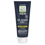 SO’BiO étic MEN 3-in-1 Shower Gel – Energising Organic Ginger (200 ml) – for Body, Face and Hair