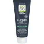 SO’BiO étic MEN 3-in-1 Shower Gel – Refreshing Organic Vetiver (200 ml) – for Body, Face and Hair
