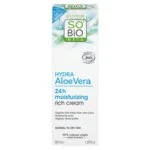 SO’BiO étic Richly Hydrating Day Cream with Organic Aloe Vera (50 ml) - with Hyaluronic Acid