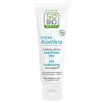 SO’BiO étic Richly Hydrating Day Cream with Organic Aloe Vera (50 ml) - with Hyaluronic Acid