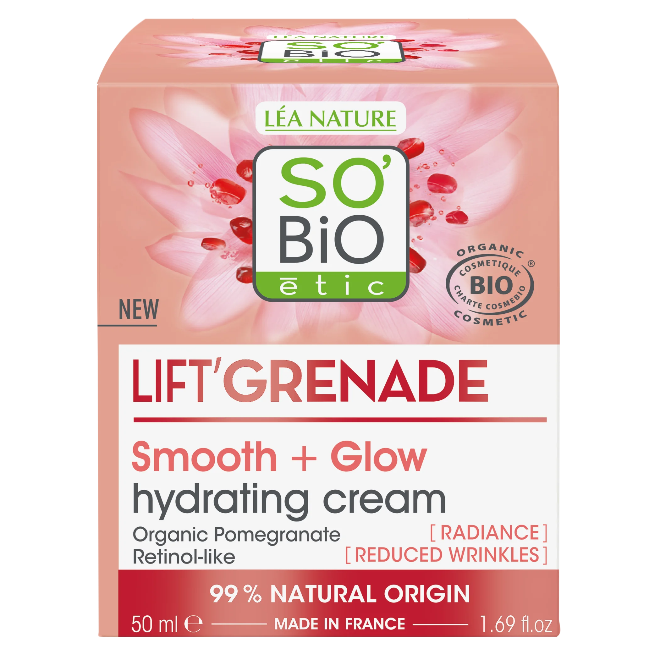 SO’BiO étic Lift'Grenade BIO Brightening Anti-Wrinkle Day Cream (50 ml) - with Pomegranate