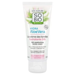 SO’BiO étic BIO Hypoallergenic Moisturizing Cream with Aloe Vera for the Whole Family (100 ml) – hydrates, soothes and regenerates