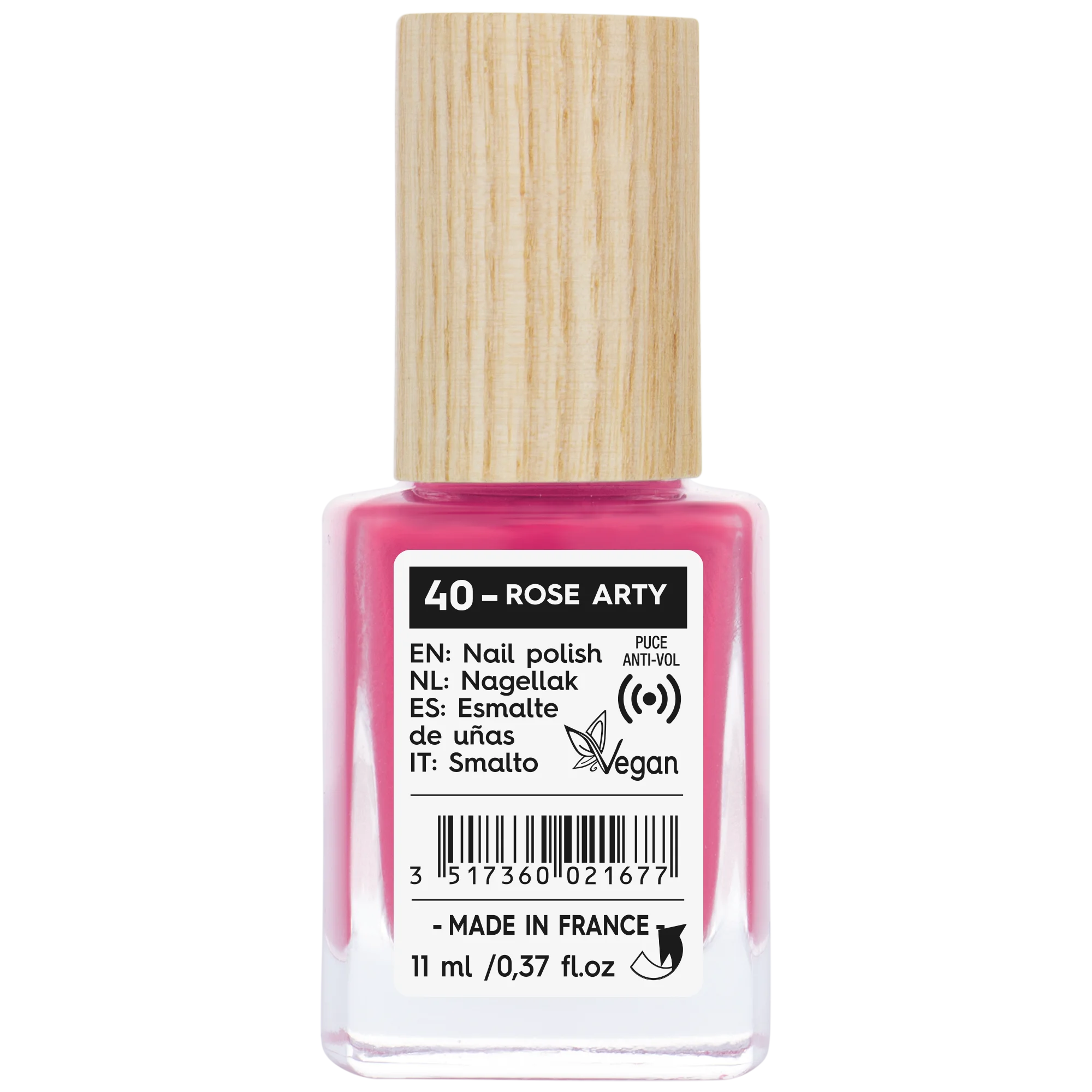 SO’BiO étic Nail Polish - 40 Bohemian Pink (11 ml) - with a Radiant and Intense Colour