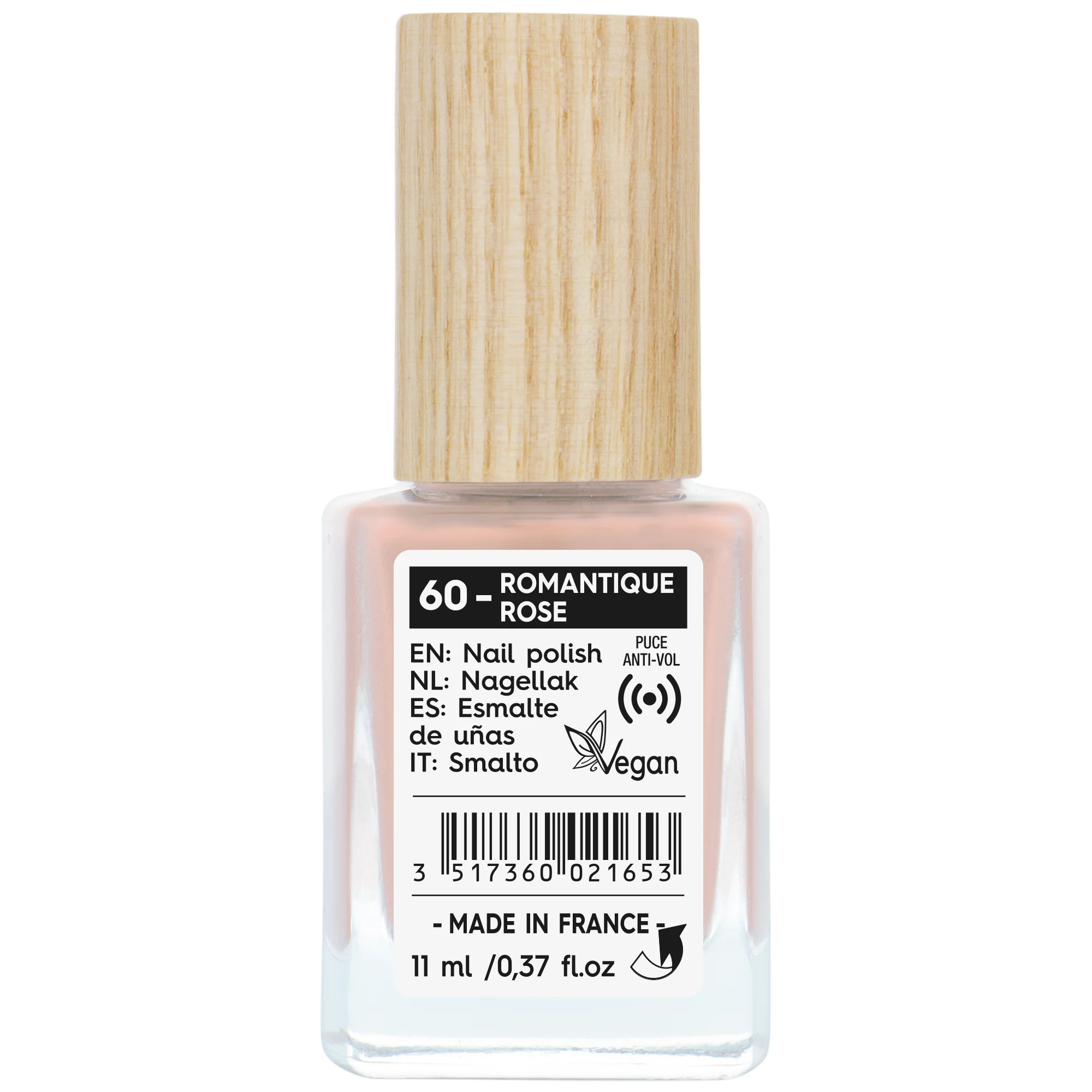 SO’BiO étic Nail Polish - 60 Romantic Pink (11 ml) - with Radiant, Intense Colour