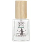 SO’BiO étic Transparent Nail Polish - Base and Top Coat (11 ml) - Strengthens and Smooths Nails