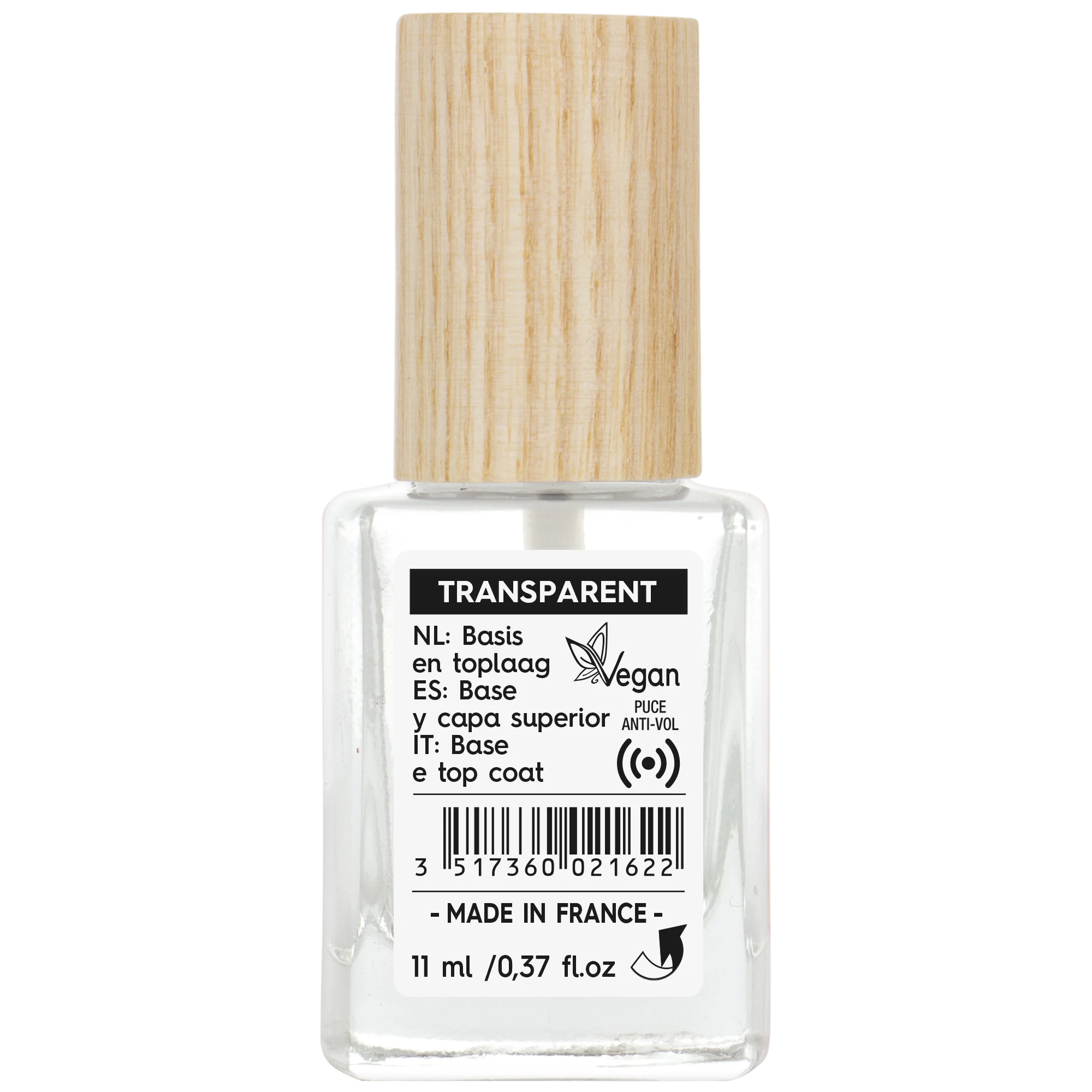 SO’BiO étic Transparent Nail Polish - Base and Top Coat (11 ml) - Strengthens and Smooths Nails