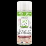 SO’BiO étic Refill for 24h Moisturizing Roll-On Deodorant with Organic Donkey Milk (150 ml) - One Refill Replaces Three Roll-Ons