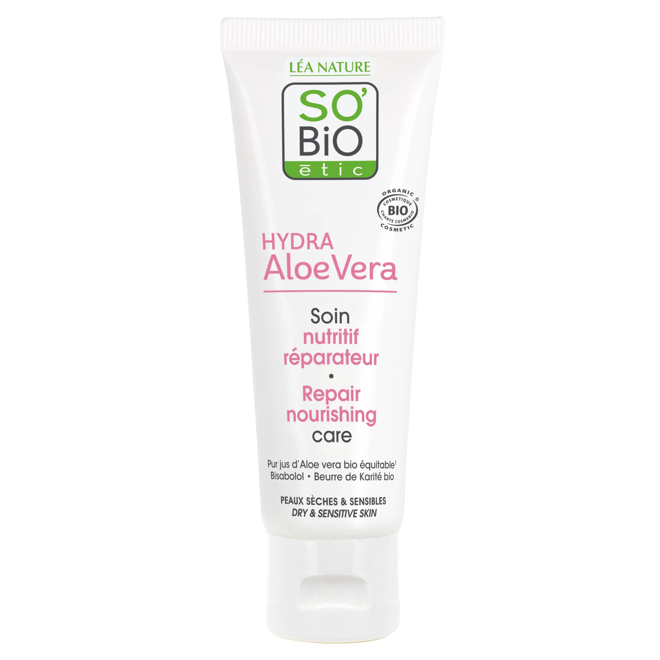 SO’BiO étic Nourishing Repair Care with Aloe Vera for Sensitive Skin BIO (50 ml) - Hydrates and Nourishes the Skin