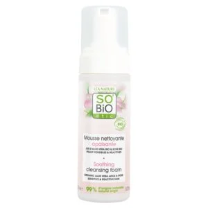 SO’BiO étic Soothing Cleansing Foam Aloe Vera BIO (150 ml) - enriched with rose water