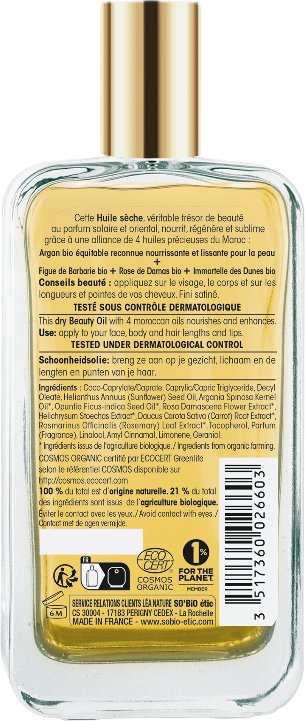 SO’BiO étic Précieux Argan Nourishing Oil for Body, Face and Hair BIO (100 ml) - Elixir of Youth and Beauty