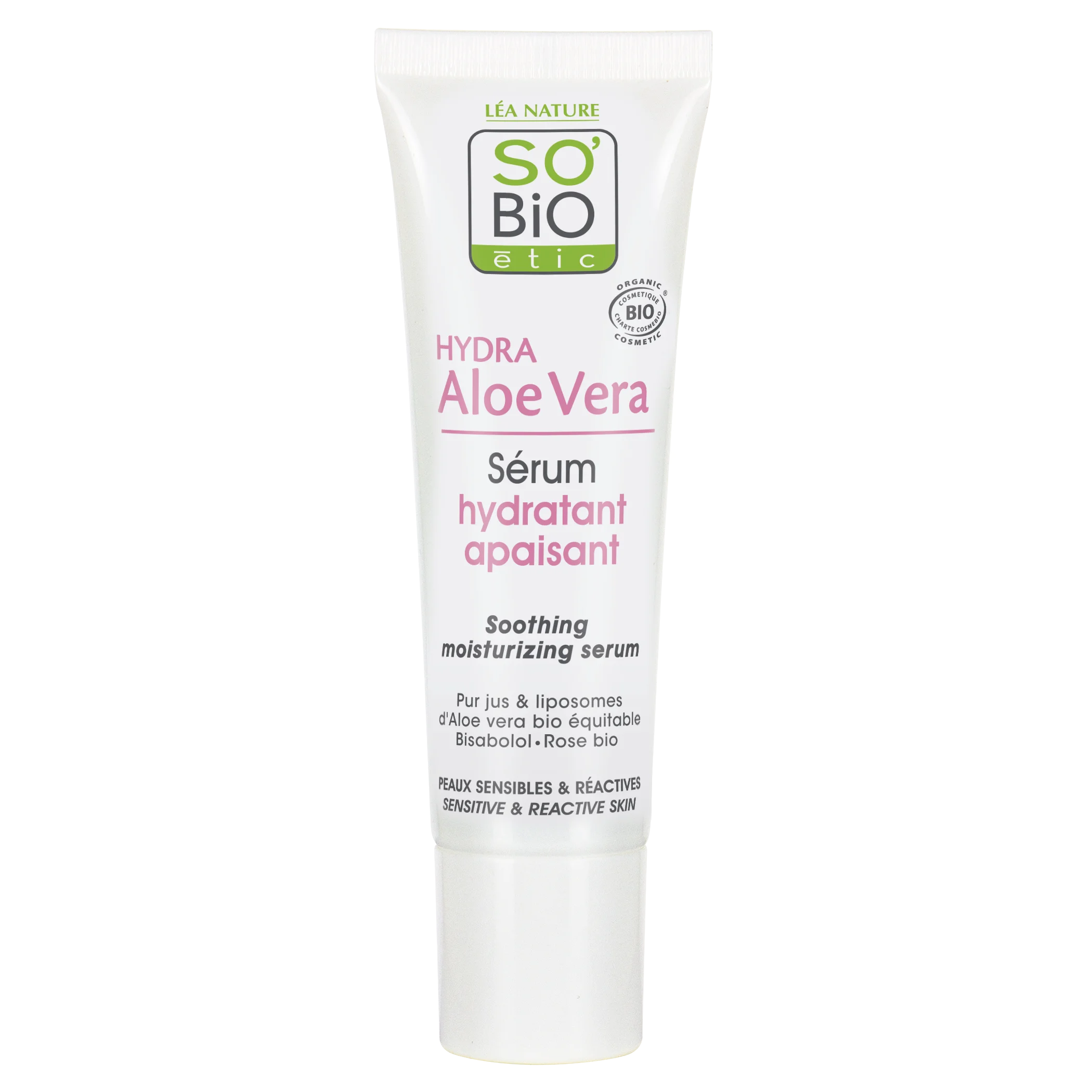 SO’BiO étic Aloe Vera Facial Serum - Soothing and Hydration for Sensitive Skin BIO (30 ml) - hydrates, soothes and brightens
