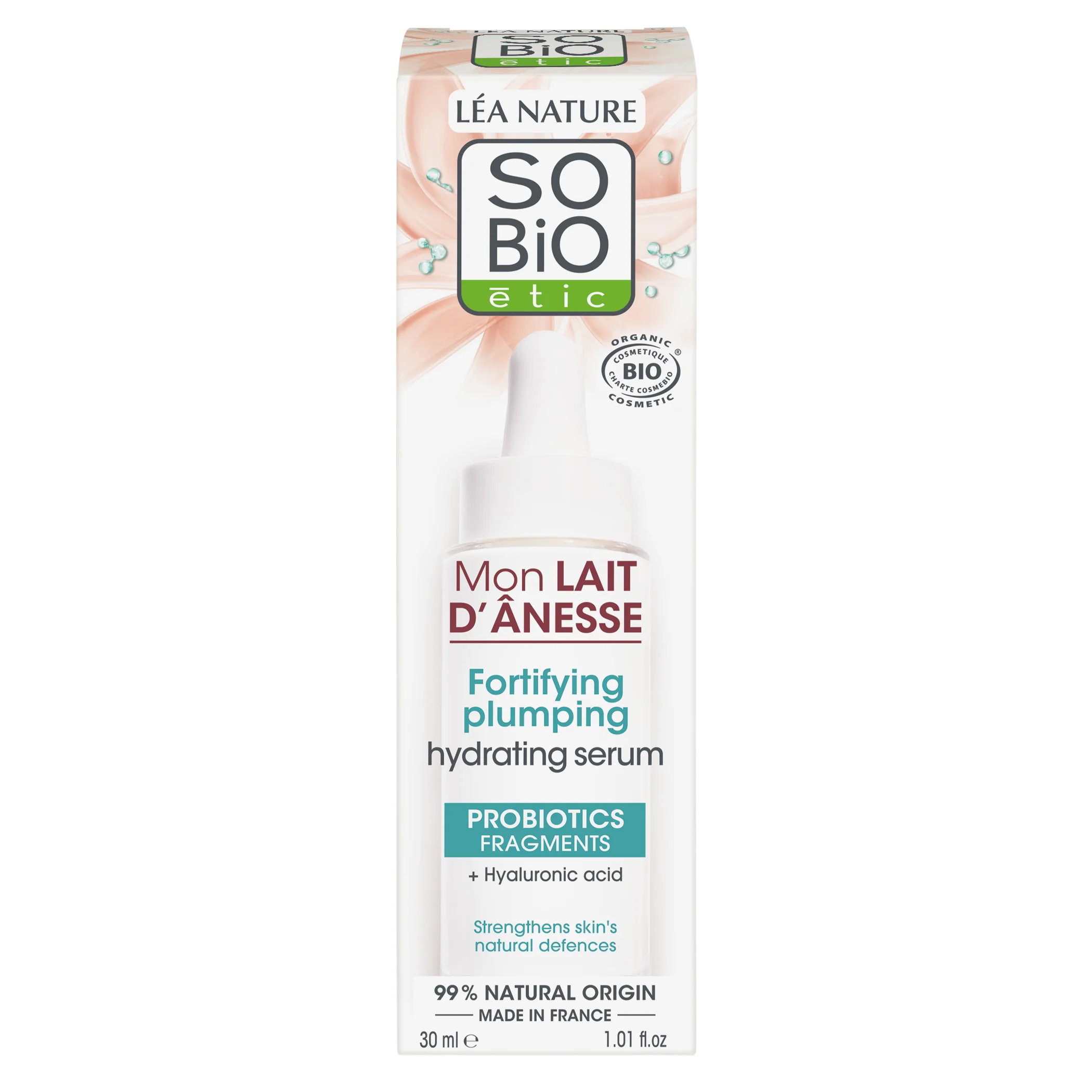 SO’BiO étic Strengthening Moisturizing Serum with Organic Donkey Milk (30 ml) - with Hyaluronic Acid