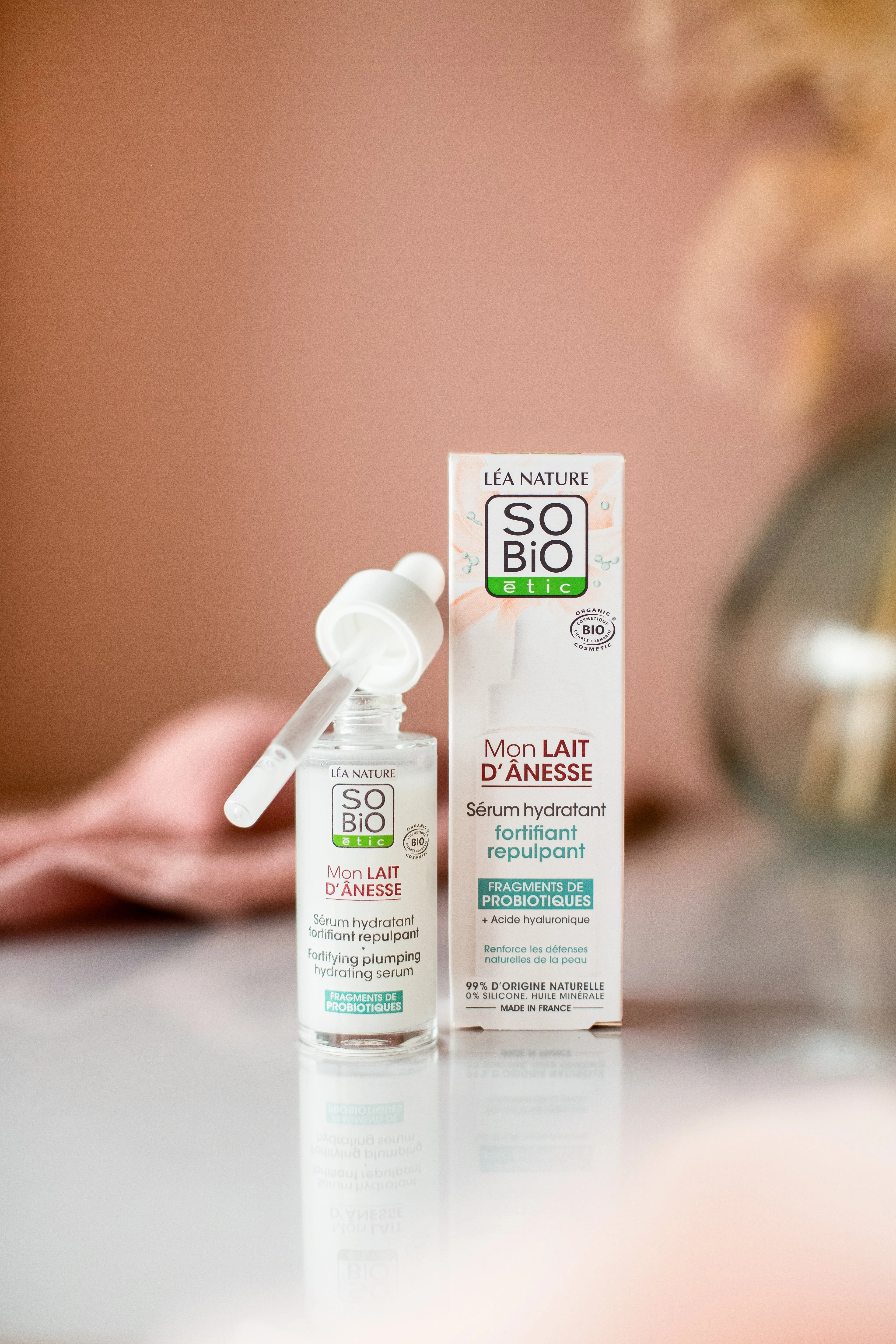 SO’BiO étic Strengthening Moisturizing Serum with Organic Donkey Milk (30 ml) - with Hyaluronic Acid