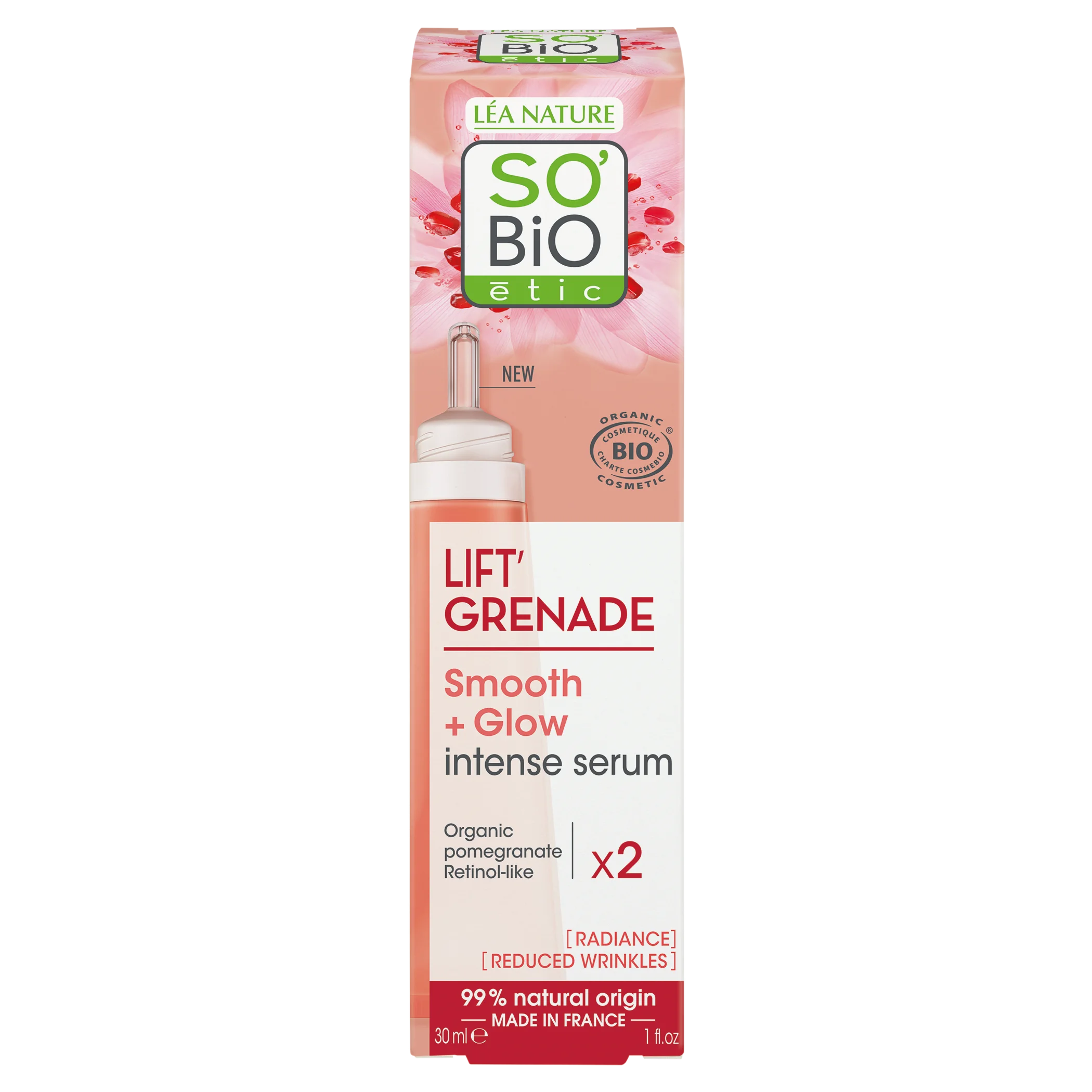 SO’BiO étic Lift'Grenade BIO Brightening Anti-Wrinkle Serum (30 ml) - with Pomegranate