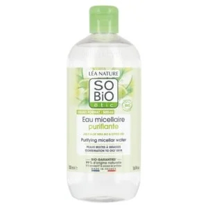 SO’BiO étic Aloe Vera Cleansing Micellar Water – Zinc and Citrus Organic (500 ml) – Ideal for Combination to Oily Skin