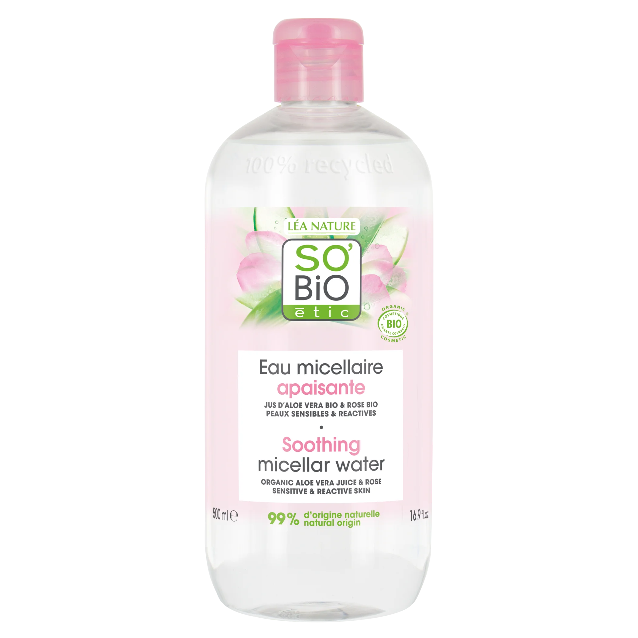 SO’BiO étic Soothing Aloe Vera Micellar Water BIO (500 ml) - enriched with chamomile water