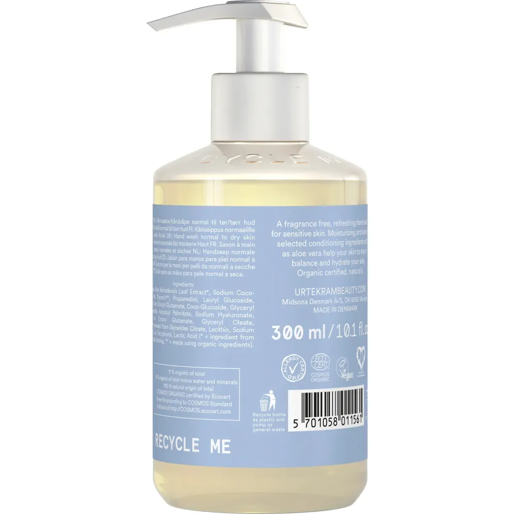 Urtekram Liquid hand soap without perfume 300ml BIO, VEG