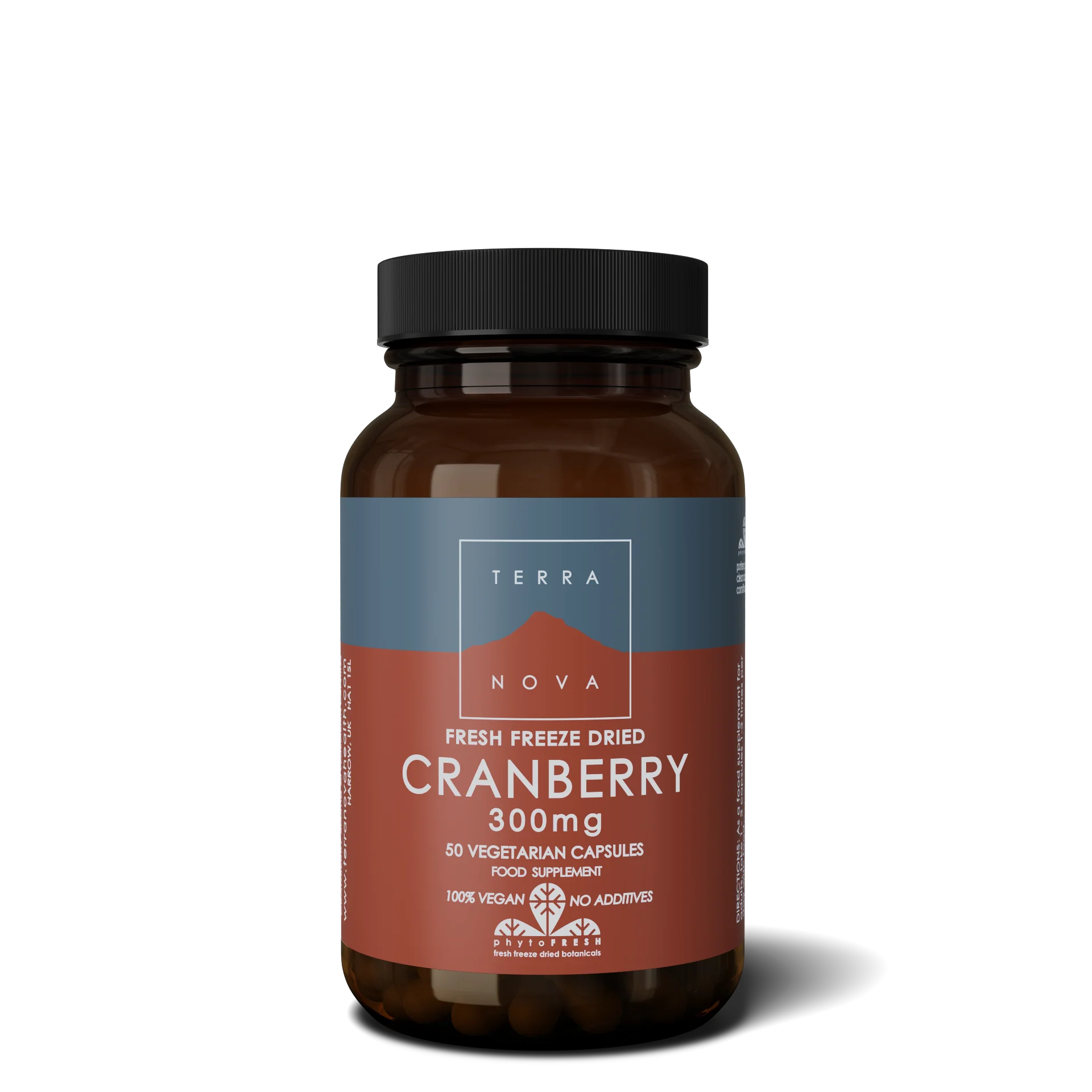 Terranova Health Organic Freeze-Dried Cranberries 300 mg (50 Capsules) - With Antioxidants