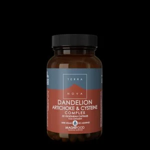 Terranova Health Dandelion, Artichoke & Cysteine Complex with dandelion and artichoke (50 capsules) - supports detoxification and proper liver function