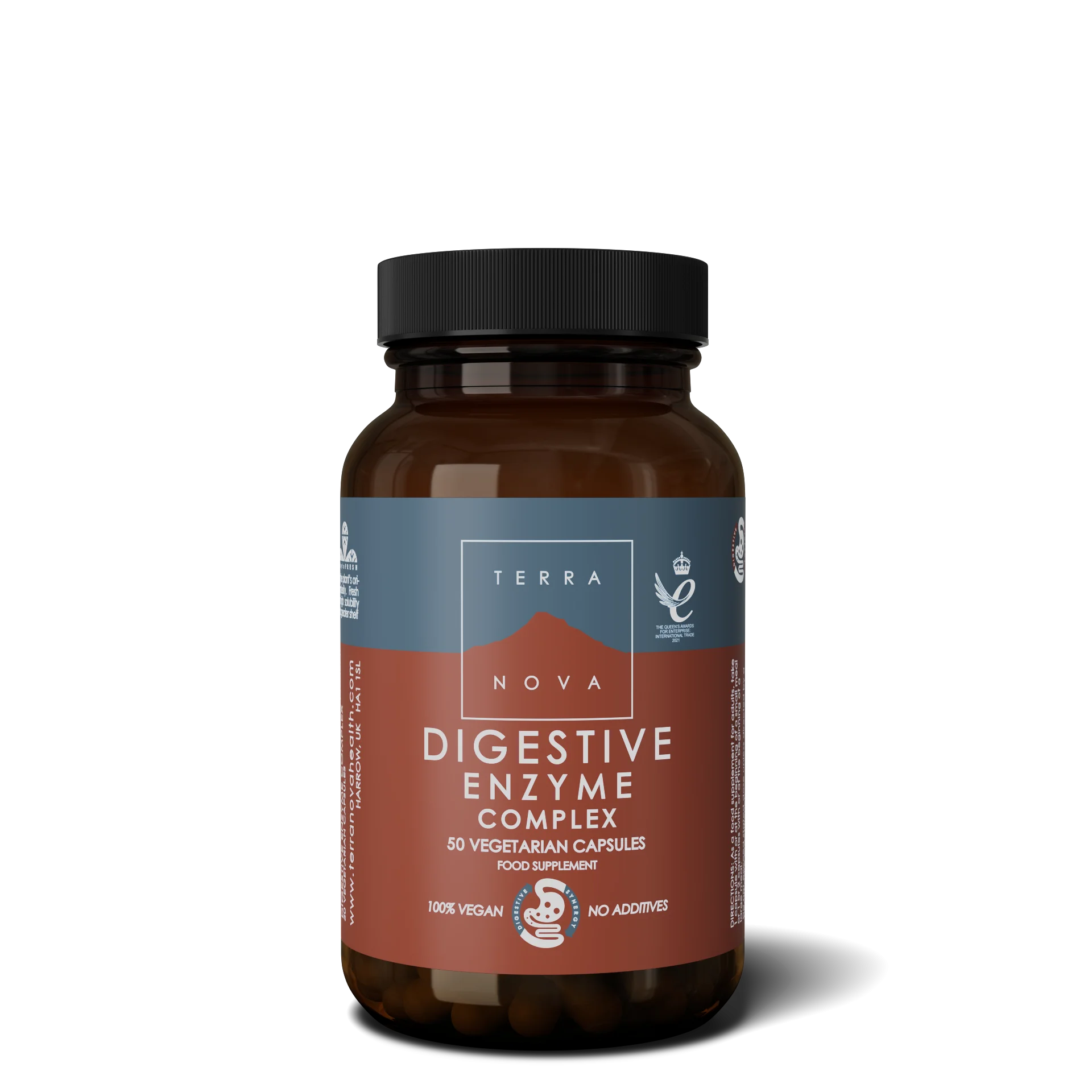 Terranova Health Digestive Enzyme Complex (50 capsules) - enriched with fennel, ginger and artichoke