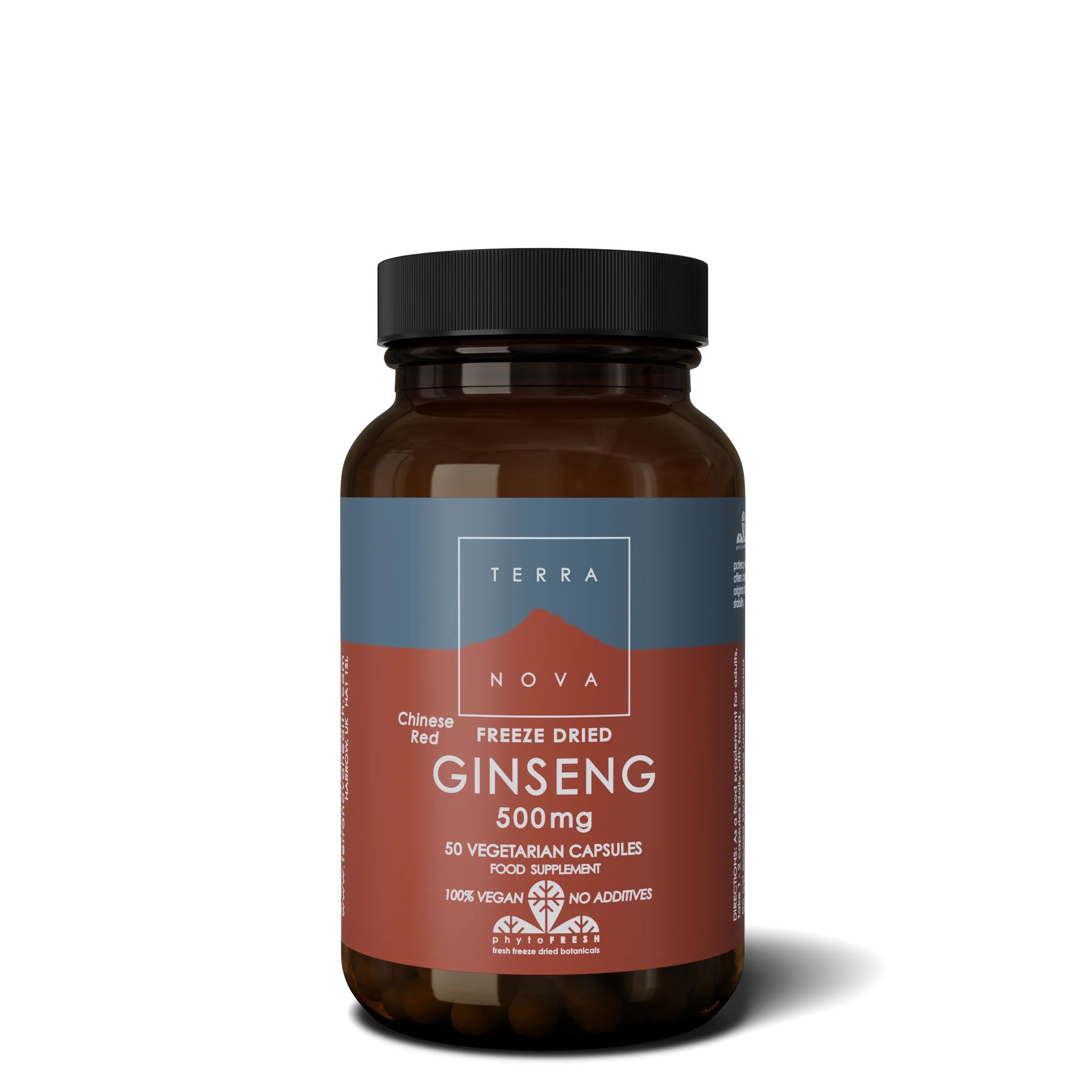 Terranova Health Organic Freeze-Dried Chinese Red Ginseng (50 Capsules) - Supports Immunity
