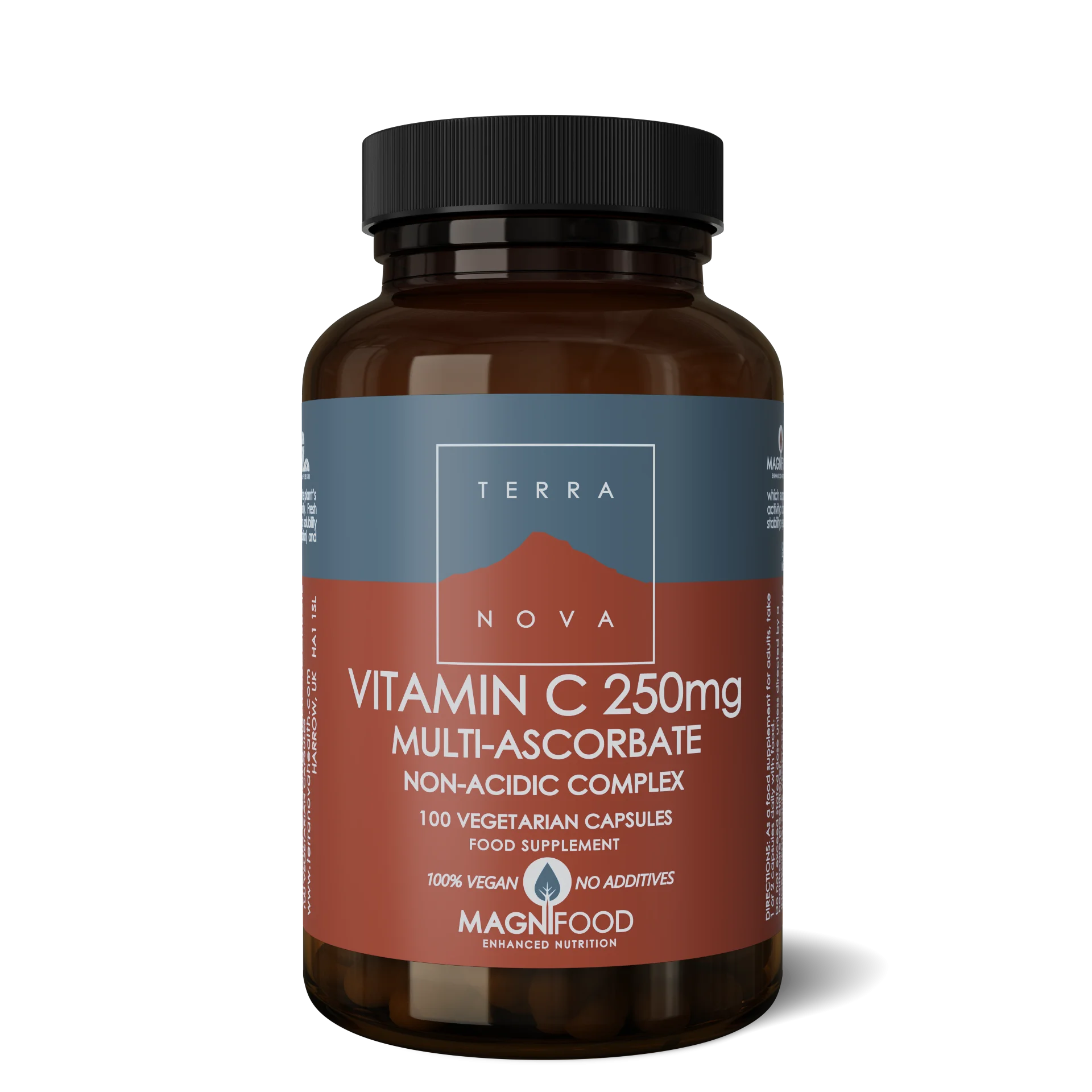 Terranova Health Vitamin C 250 mg Complex 100 Capsules - in the form of mineral ascorbates
