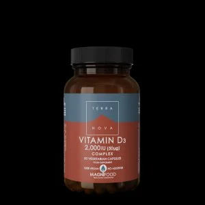 Terranova Health Vitamin D3 2000 IU Complex (50 capsules) - derived from lichen