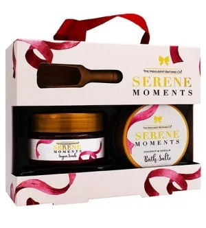 The Indulgent Bathing Co. Serene Moments gift set body scrub 135 g + bath salt 105 g