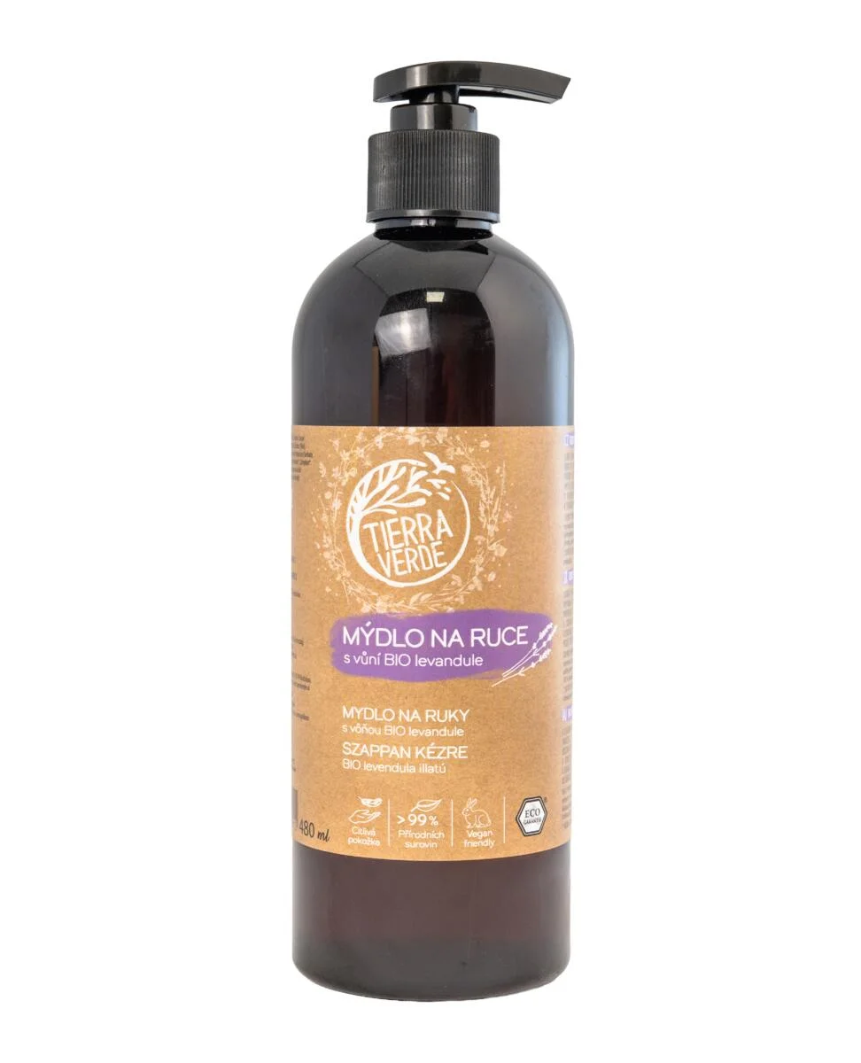 Tierra Verde Liquid Hand Soap - Organic Lavender 100 ml - with Czech Organic Plantain
