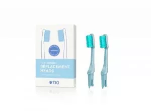 TIO Replacement toothbrush heads (medium) (2 pcs) - ice blue
