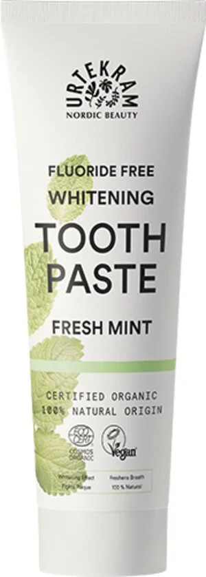 Urtekram Whitening Toothpaste with Organic Mint (75 ml) - with a Fresh Mint Flavour