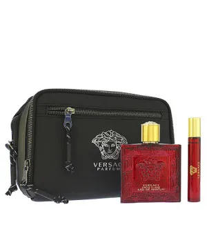 Versace Eros Flame gift set for men eau de parfum 100 ml + eau de parfum 10 ml + cosmetic bag