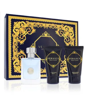 Versace Pour Homme gift set for men Eau de Toilette 50 ml + After Shave Balm 50 ml + Shower Gel 50 ml