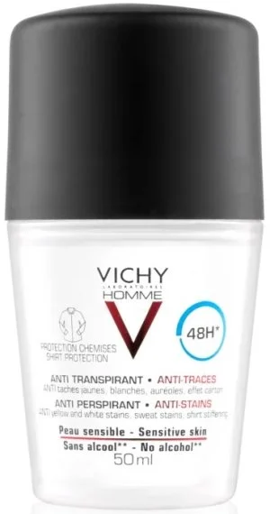 Vichy Homme 48h Antiperspirant Against White and Yellow Stains for Men