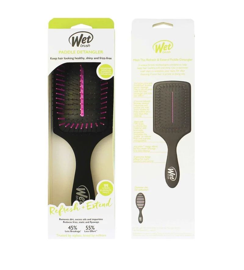 Refresh + Extend Paddle Detangler hair brush Black