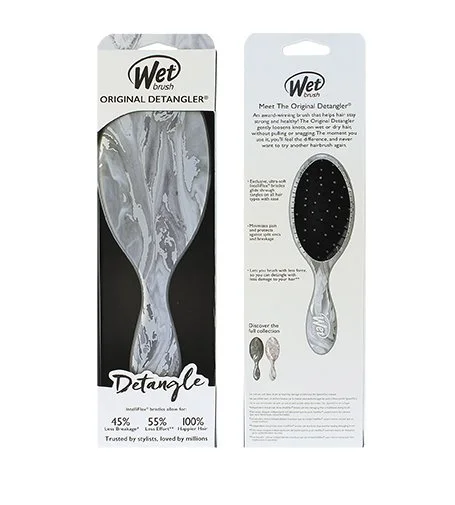 Original Detangler Metallic Marble Hair Brush Silver