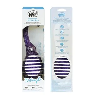 Wet Brush Shower Detangler Hair Brush Purple Glitter