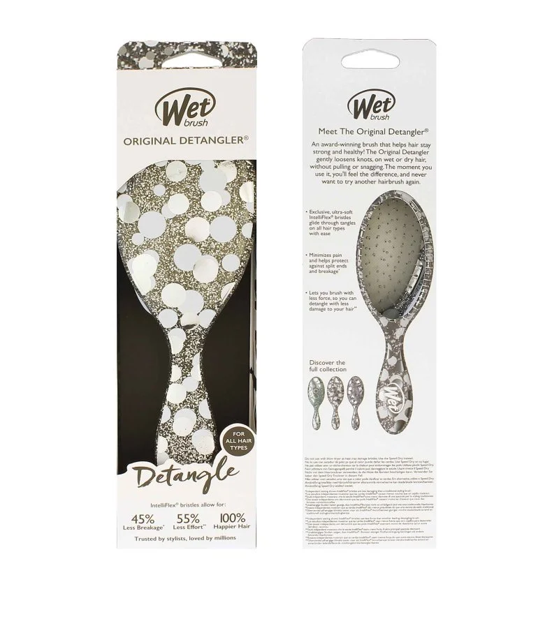 Original Detangler Groovy Disco Silver Hairbrush