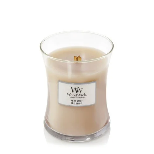White Honey scented candle with wooden wick 275 g