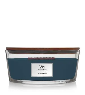 Woodwick Antiquarium scented candle with a wooden wick for women