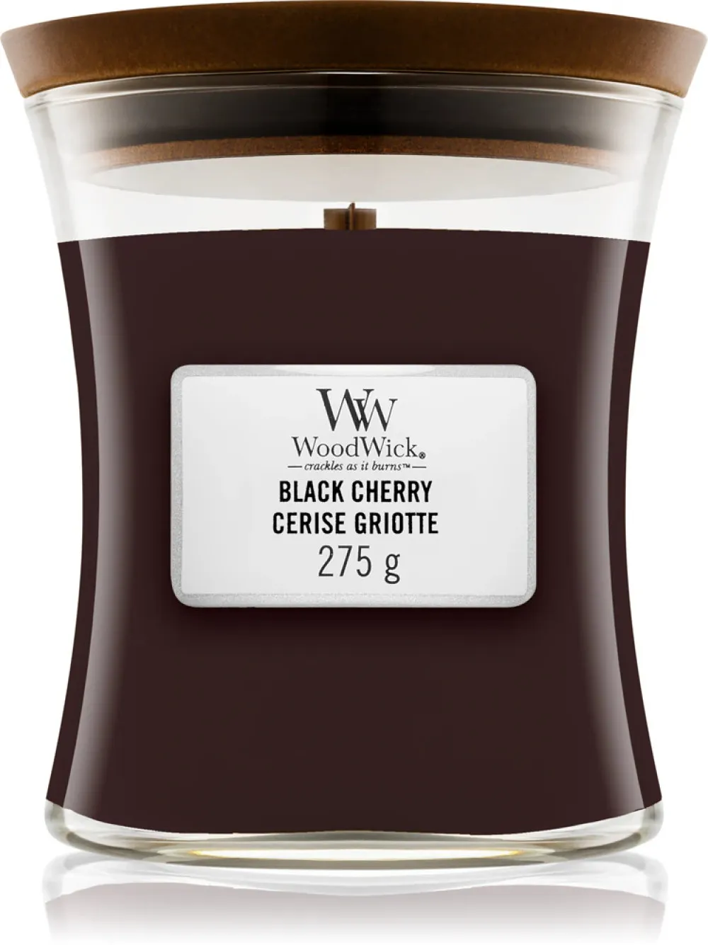 Black Cherry scented candle with wooden wick 275 g