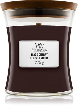 WoodWick Black Cherry scented candle with wooden wick 275 g