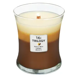 WoodWick Café Sweets scented candle with a wooden wick for women