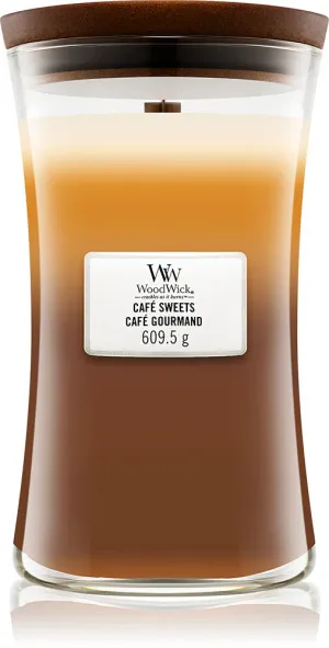 WoodWick Café Sweets scented candle with a wooden wick 609.5 g