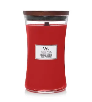 WoodWick Crimson Berries scented candle with a wooden wick 609.5 g